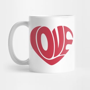 Heart typography Retro valentines day Mug